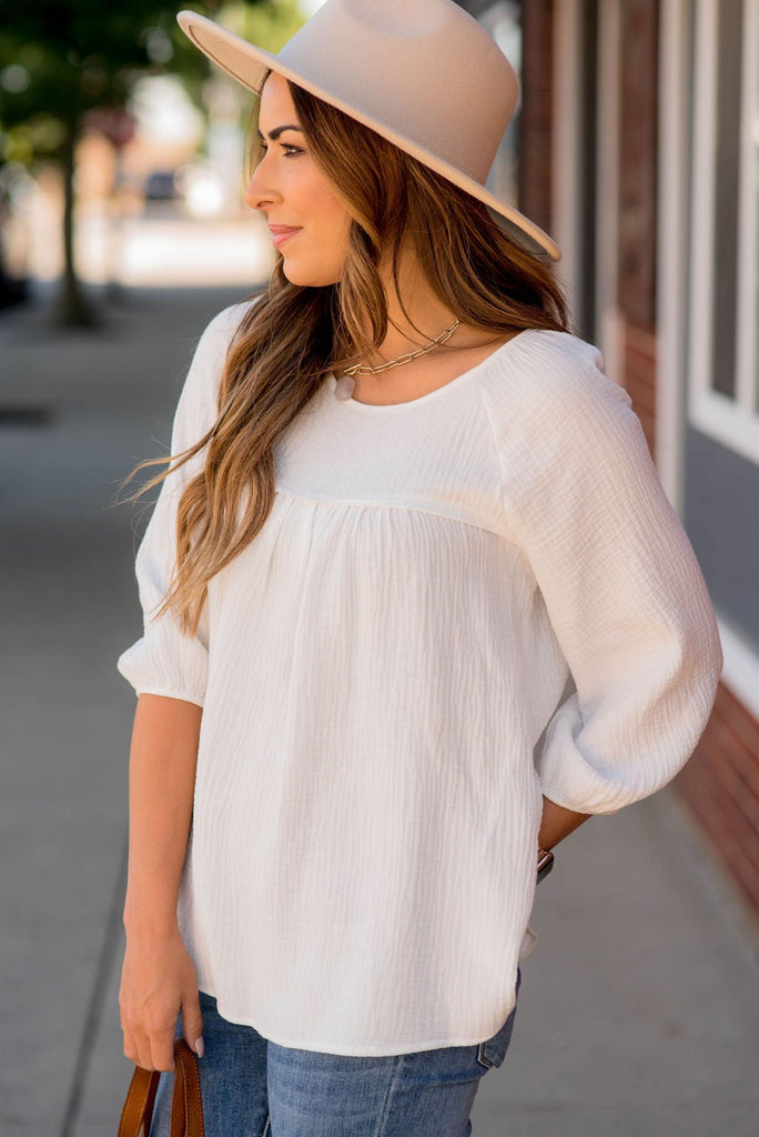 Gauze Blouse - Betsey's Boutique Shop - Shirts & Tops