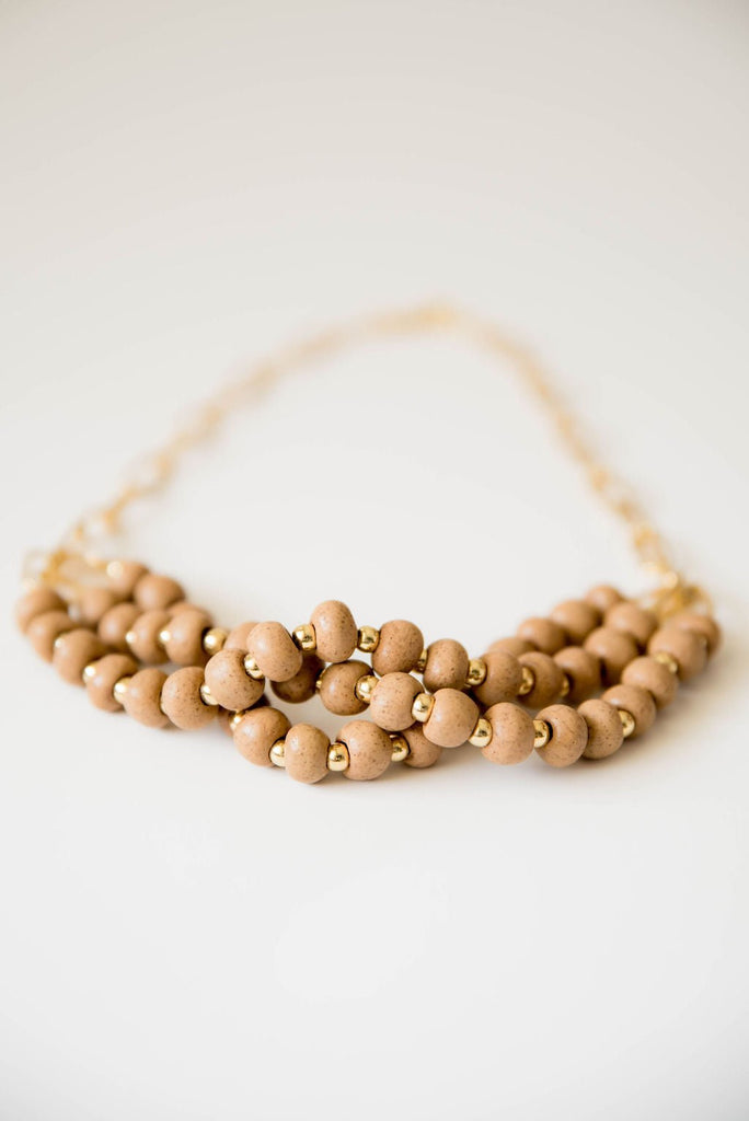 Bel Koz Gold Triple Twist Clay Necklace - Betsey's Boutique Shop -