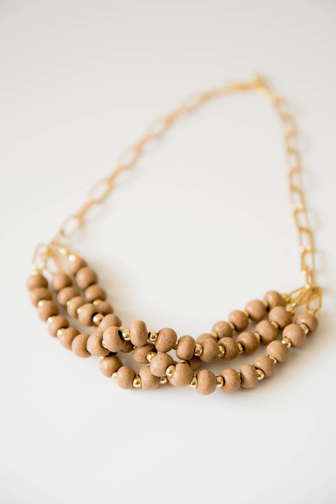 Bel Koz Gold Triple Twist Clay Necklace - Betsey's Boutique Shop -