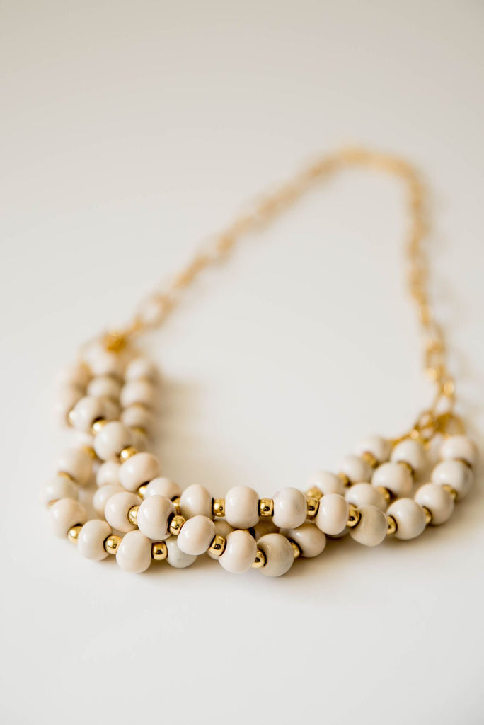 Bel Koz Gold Triple Twist Clay Necklace - Betsey's Boutique Shop -