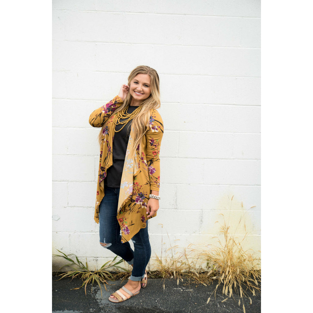 Floral Waterfall Cardigan - Betsey's Boutique Shop