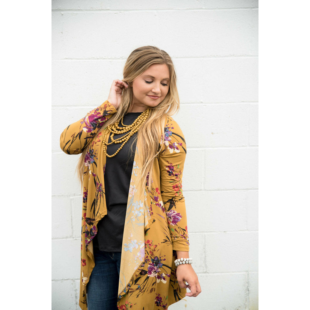 Floral Waterfall Cardigan - Betsey's Boutique Shop