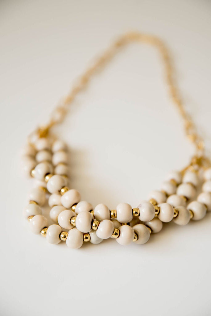 Bel Koz Gold Triple Twist Clay Necklace - Betsey's Boutique Shop -