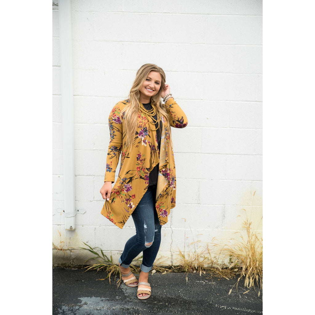 Floral Waterfall Cardigan - Betsey's Boutique Shop