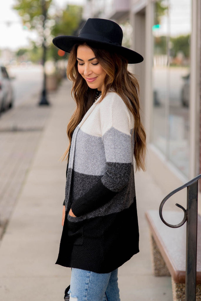 Lovely Textured Color Block Cardigan - Betsey's Boutique Shop