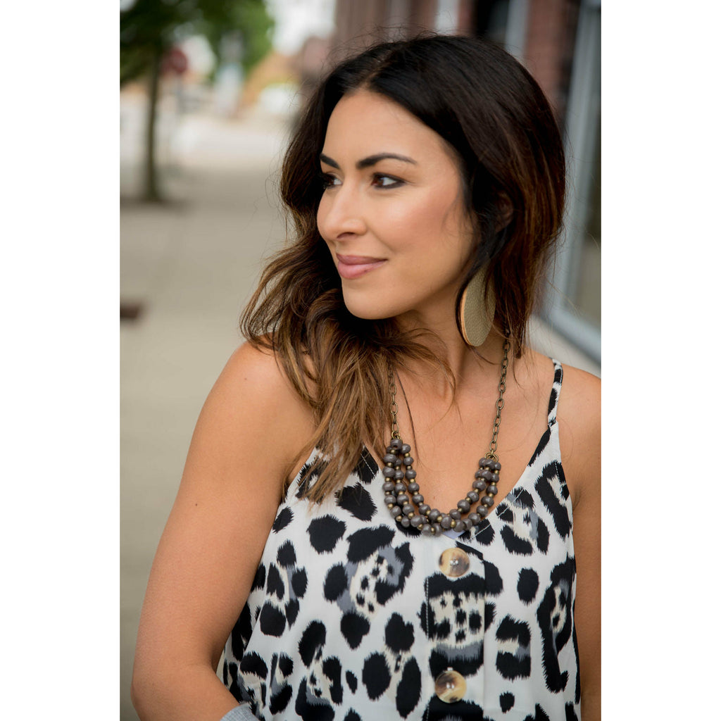 Leopard Button Tank - Betsey's Boutique Shop