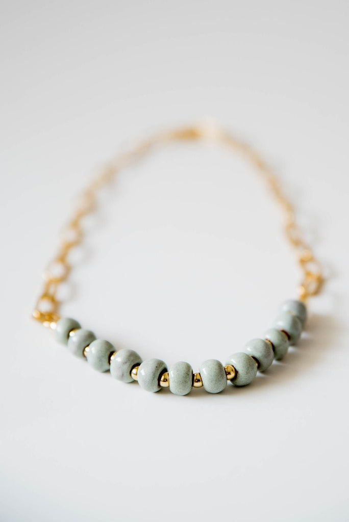 Bel Koz Gold Single Strand Clay Necklace - Betsey's Boutique Shop -