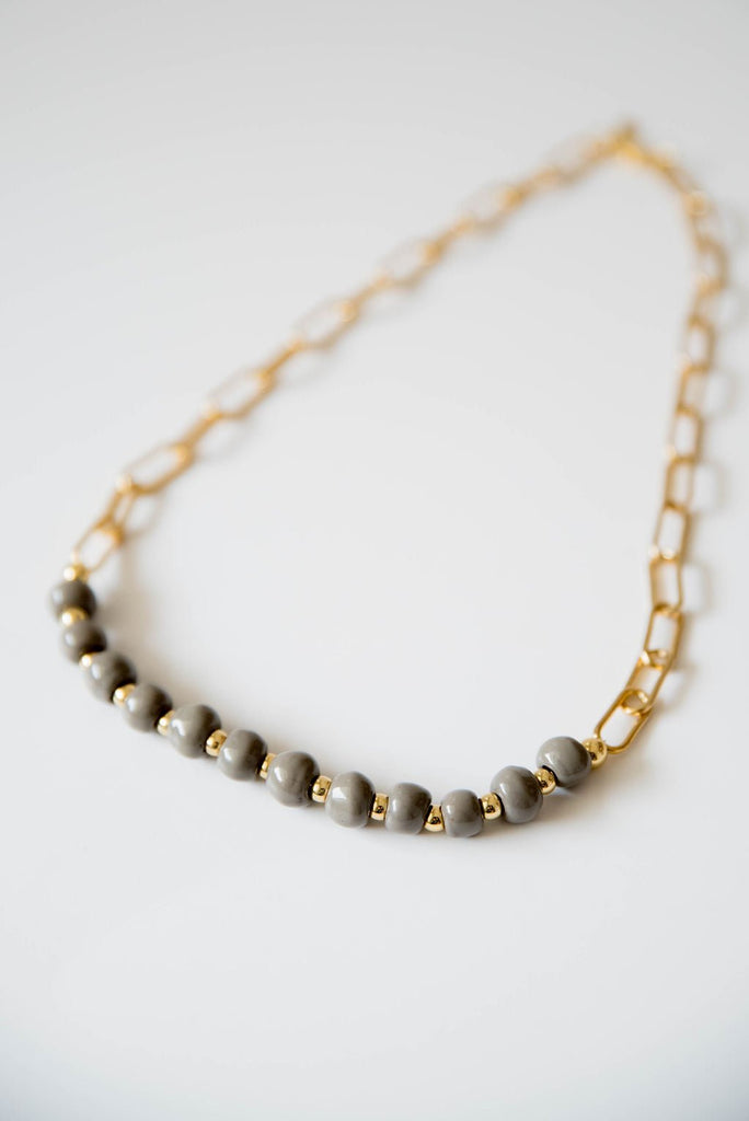 Bel Koz Gold Single Strand Clay Necklace - Betsey's Boutique Shop -