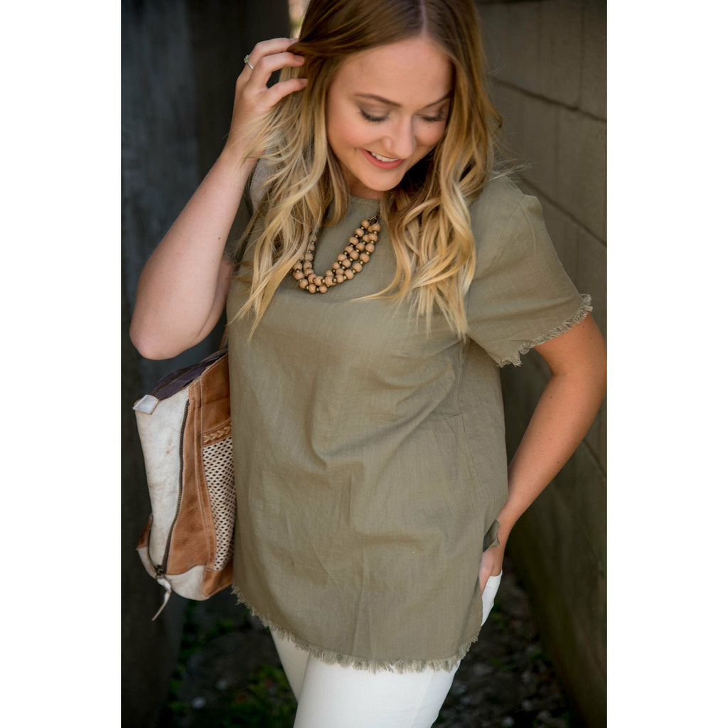 Fringe Trim Blouse - Betsey's Boutique Shop