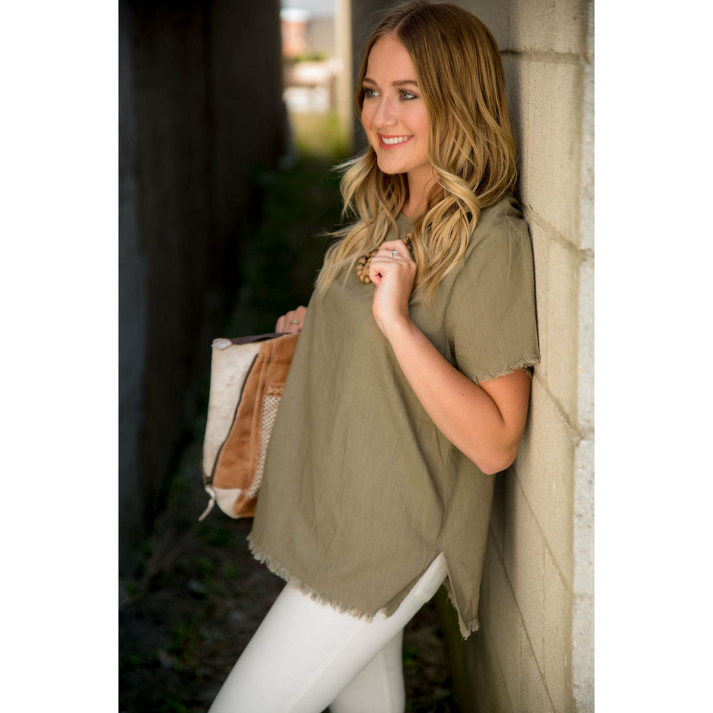 Fringe Trim Blouse - Betsey's Boutique Shop