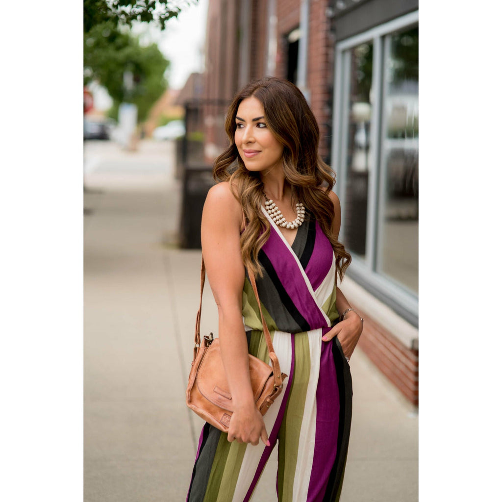 Multi Colored Striped Jumpsuit - Betsey's Boutique Shop