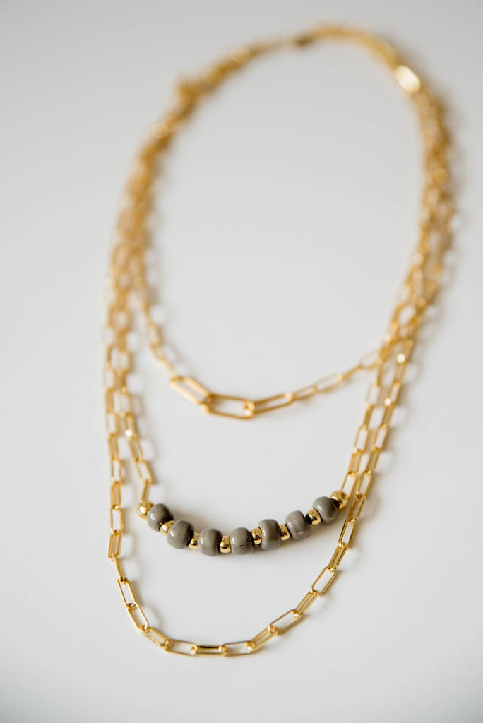 Bel Koz Simple Clay Bead Layered Necklace - Betsey's Boutique Shop -