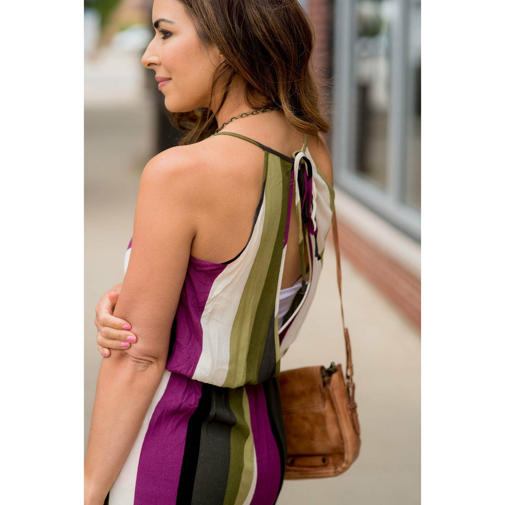 Multi Colored Striped Jumpsuit - Betsey's Boutique Shop