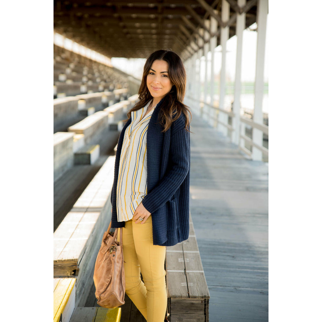 Touch of Mustard Button Back Blouse - Betsey's Boutique Shop