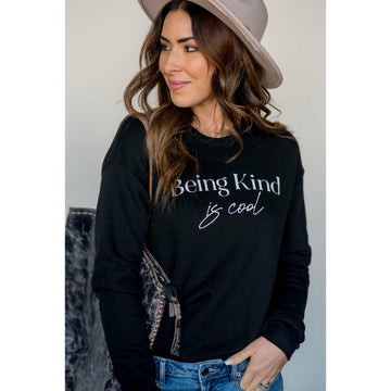 Being Kind Is Cool Graphic Sweatshirt - Betsey's Boutique Shop