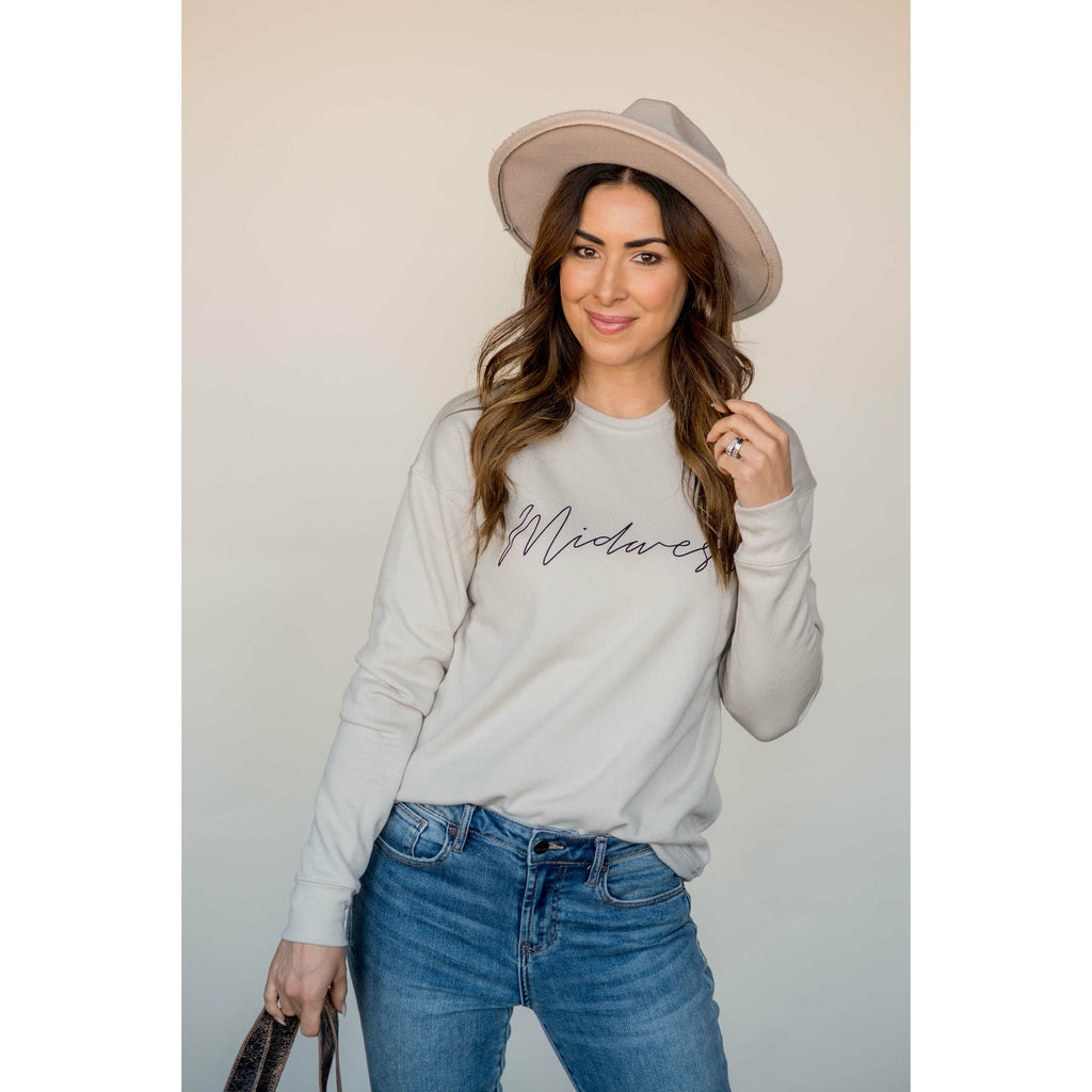 Midwest Cursive Graphic Crewneck - Betsey's Boutique Shop