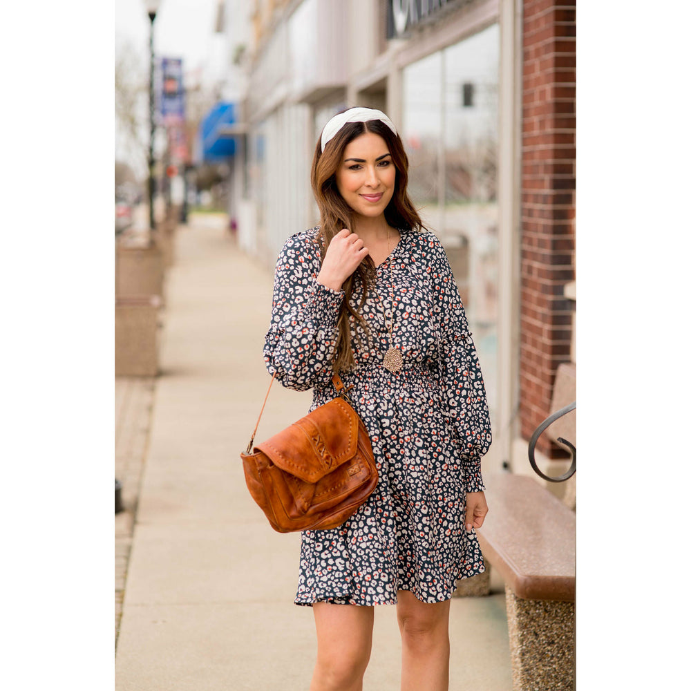 Long Sleeve Hint of Color Leopard Dress – Betsey's Boutique Shop