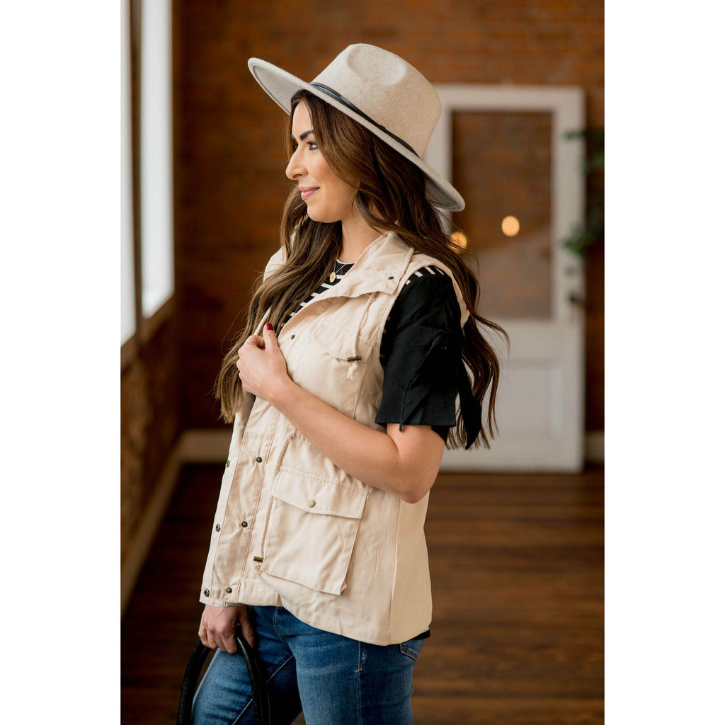 Cream Utility Vest - Betsey's Boutique Shop - Vests