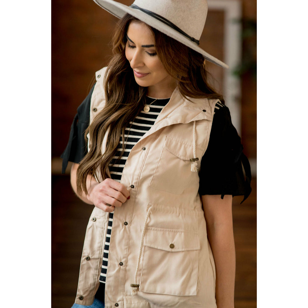 Cream Utility Vest - Betsey's Boutique Shop - Vests