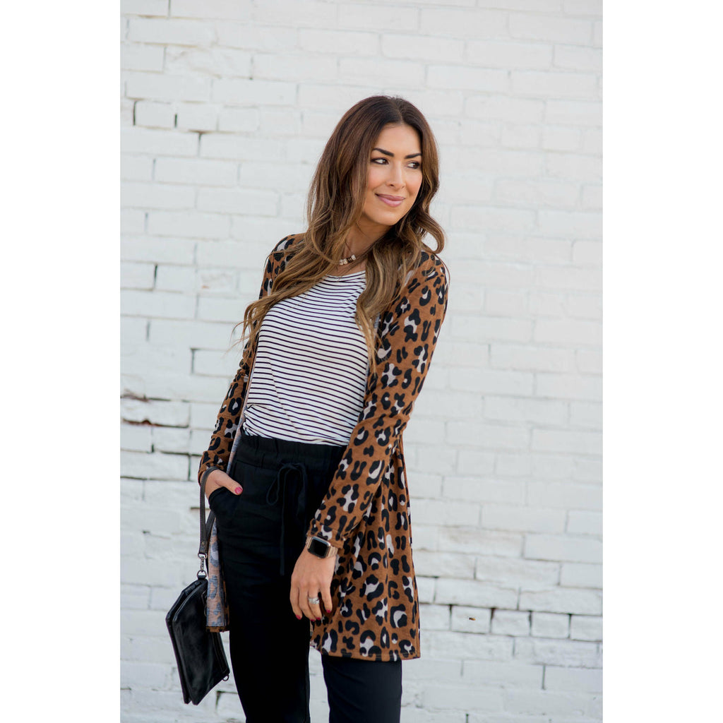 Leopard Print Tunic Cardigan - Betsey's Boutique Shop