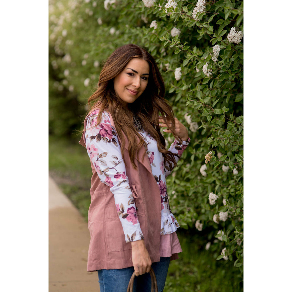 Dusty Rose Vest - Betsey's Boutique Shop