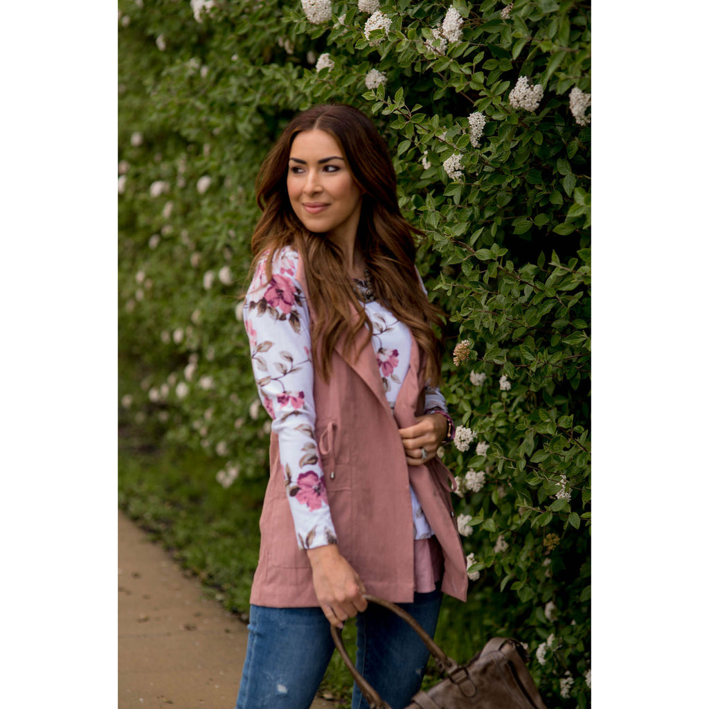 Dusty Rose Vest - Betsey's Boutique Shop