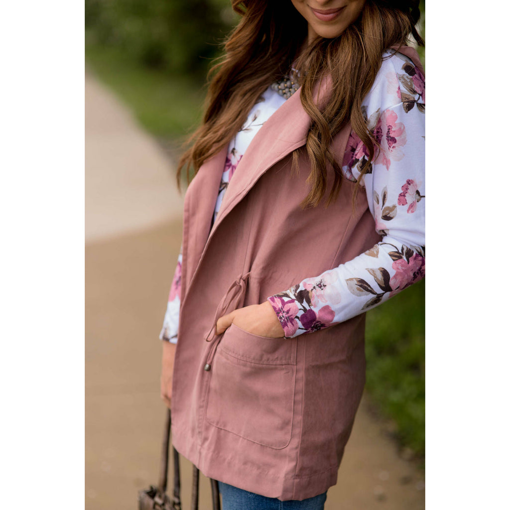 Dusty Rose Vest - Betsey's Boutique Shop