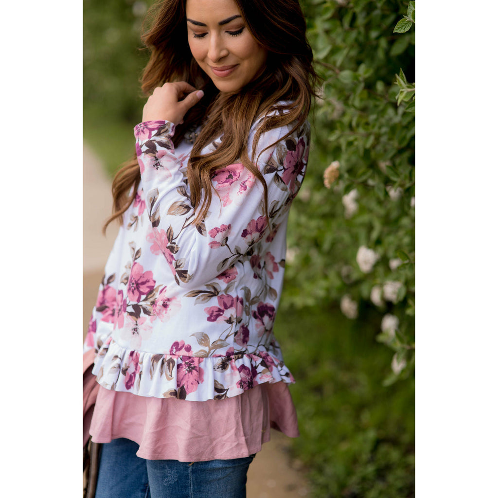 Ruffle Bottom Sweatshirt - Betsey's Boutique Shop