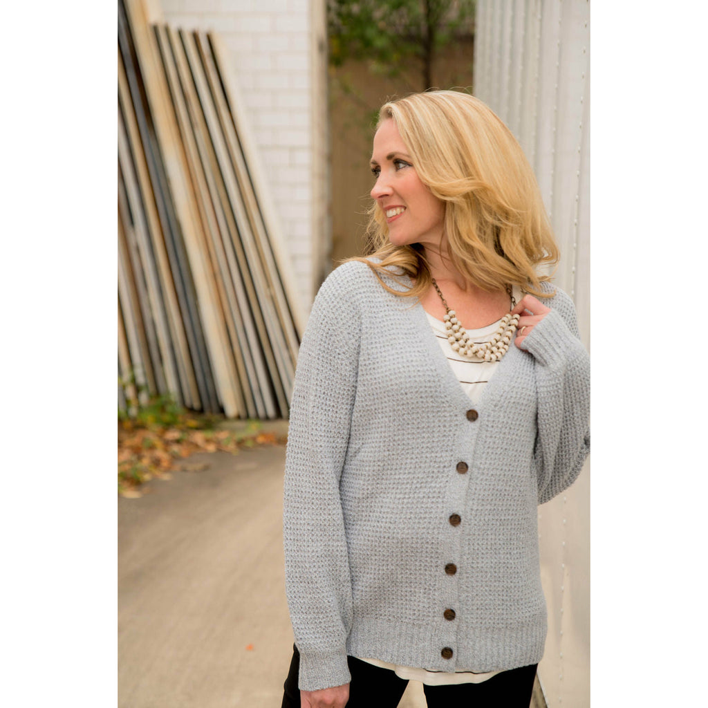 Knit Button Sweater - Betsey's Boutique Shop - Outerwear