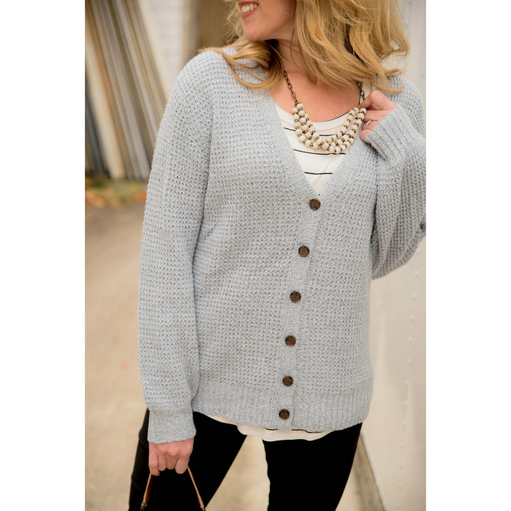 Knit Button Sweater - Betsey's Boutique Shop - Outerwear