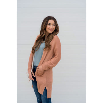 Side Slit Tissue Cardigan - Betsey's Boutique Shop - Coats & Jackets