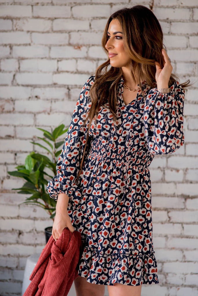 Floral Fun Cinched Dress - Betsey's Boutique Shop -