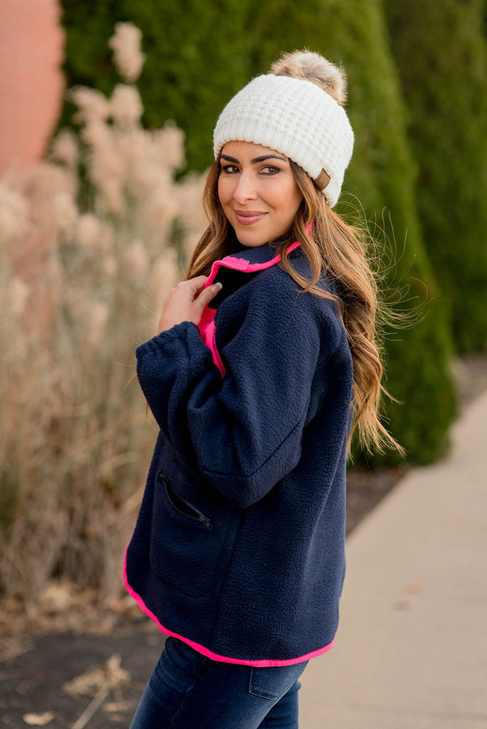 Color Pop Fleece Jacket - Betsey's Boutique Shop -