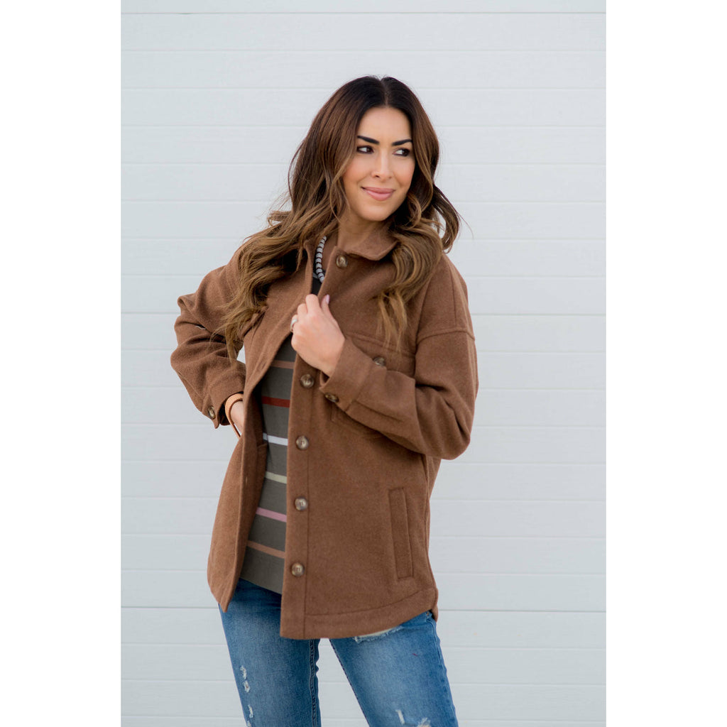 Pocketed Pea Coat - Betsey's Boutique Shop