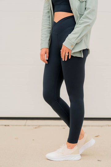 Criss Cross Waist Leggings - Betsey's Boutique Shop -