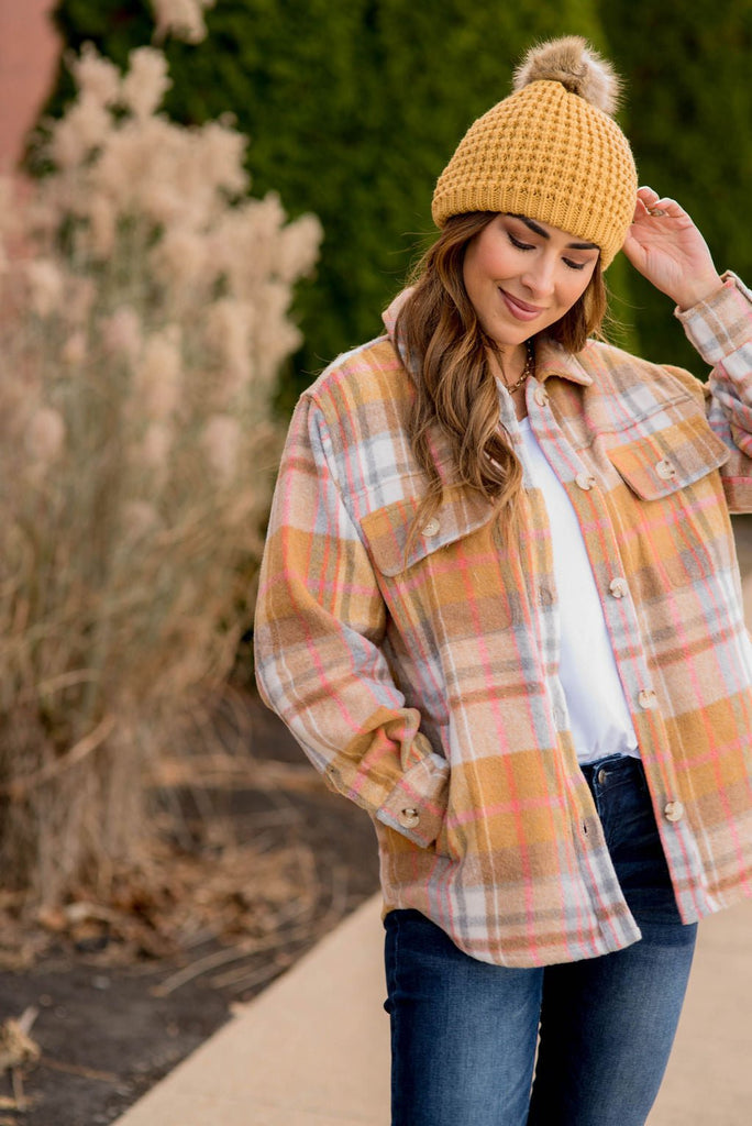 Out Of This World Plaid Shacket - Betsey's Boutique Shop -