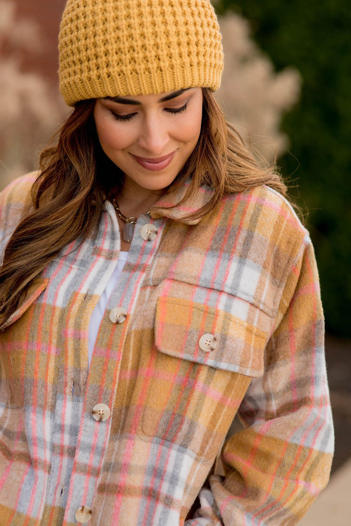 Out Of This World Plaid Shacket - Betsey's Boutique Shop -