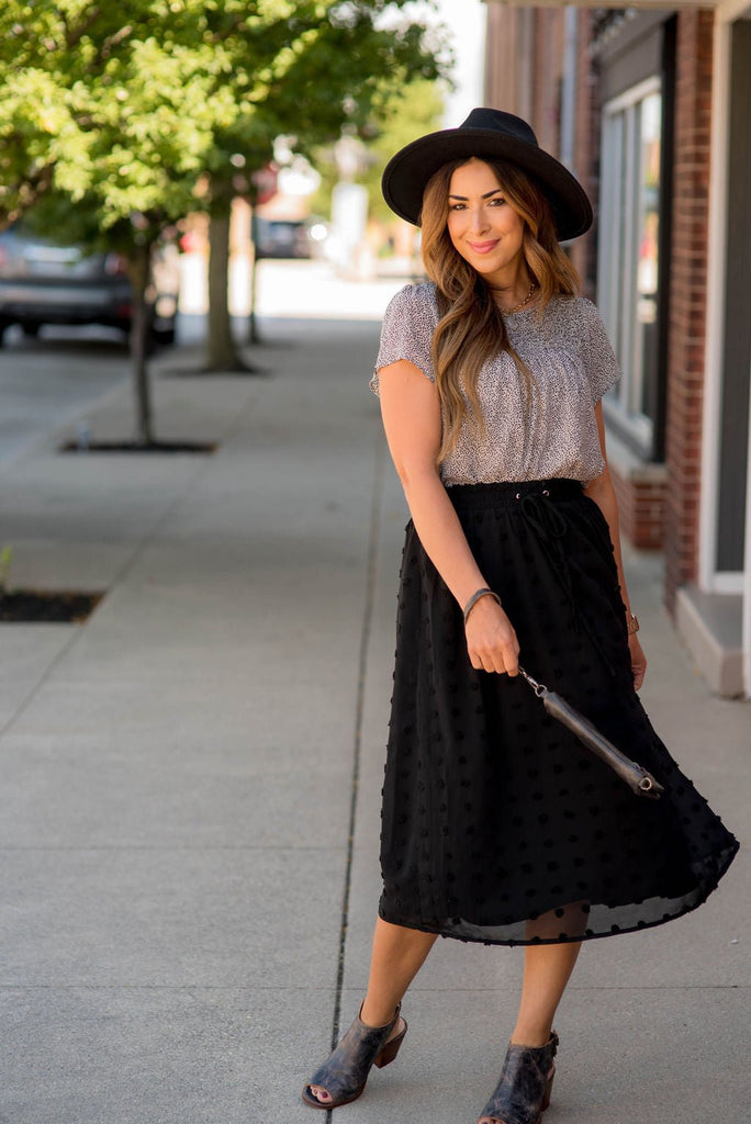 Textured Dot Skirt - Betsey's Boutique Shop