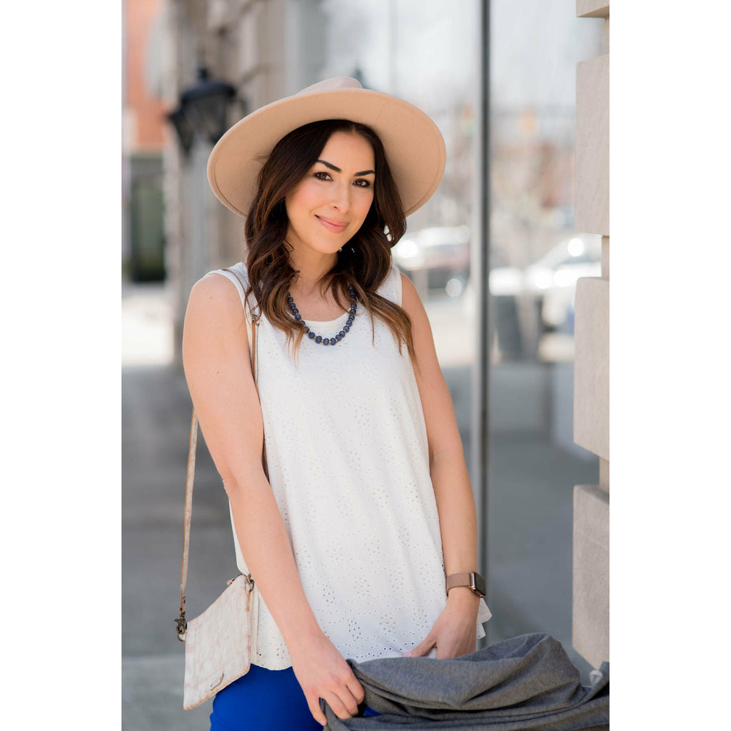 Eyelet Front Tank - Betsey's Boutique Shop