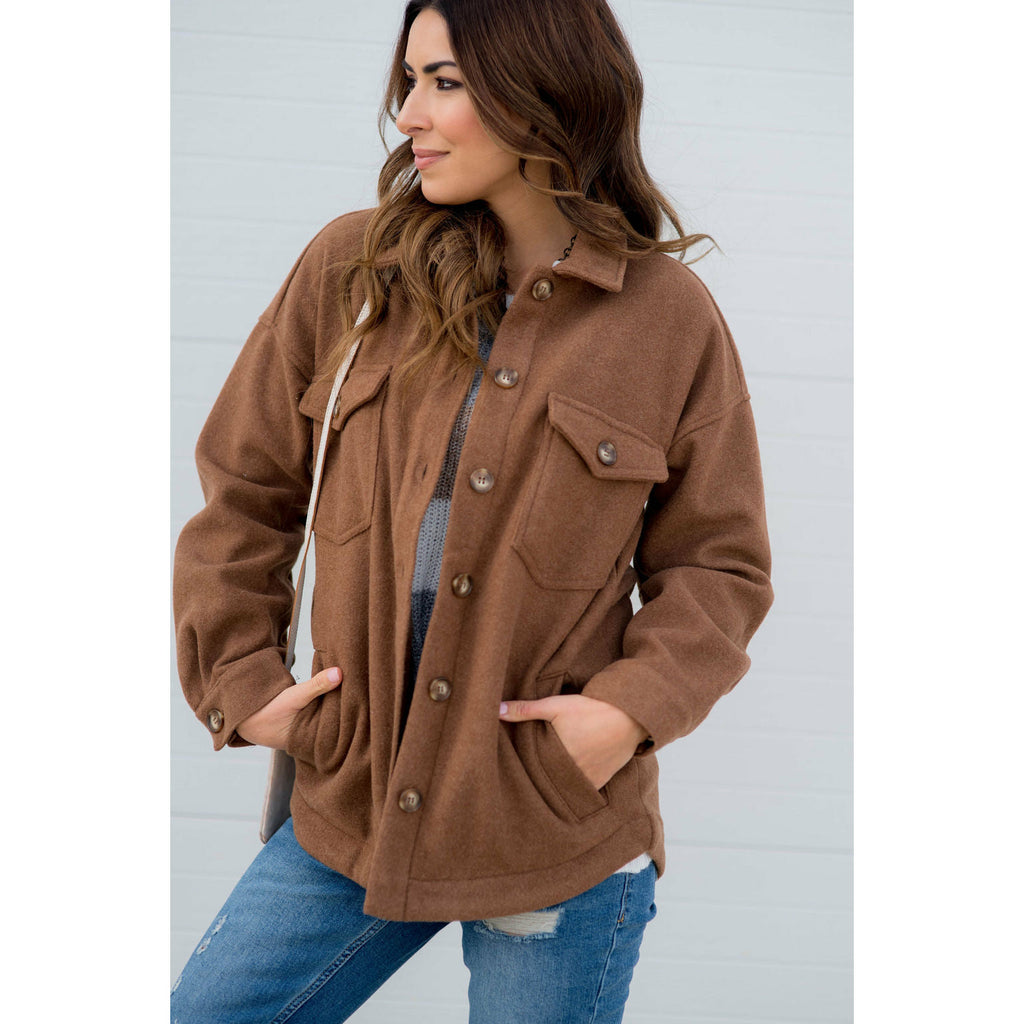 Pocketed Pea Coat - Betsey's Boutique Shop