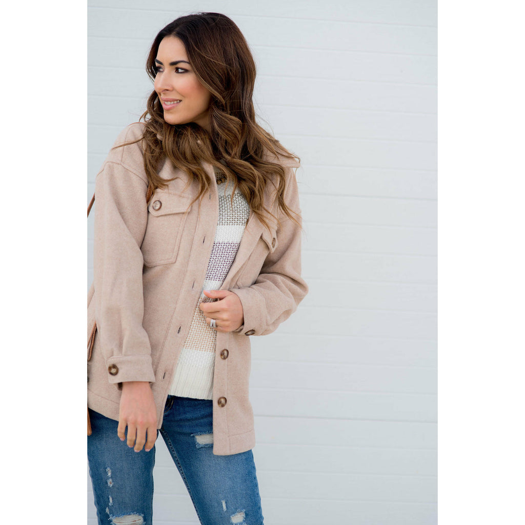 Pocketed Pea Coat - Betsey's Boutique Shop