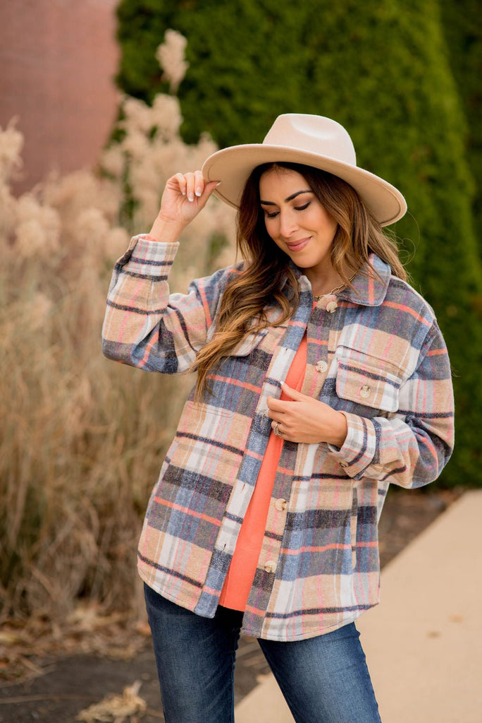 Out Of This World Plaid Shacket - Betsey's Boutique Shop -