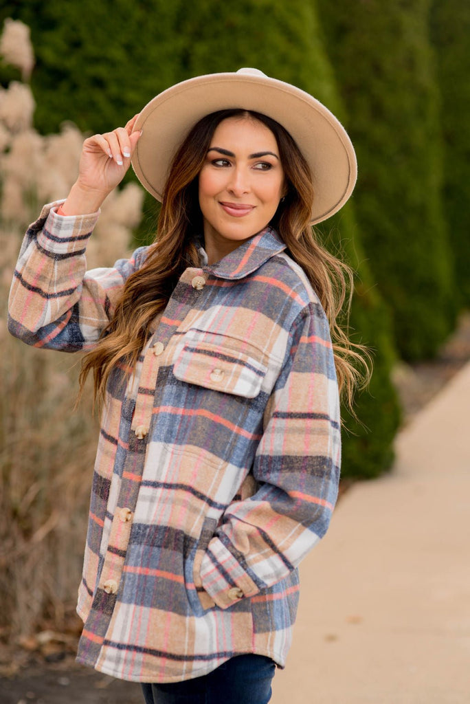 Out Of This World Plaid Shacket - Betsey's Boutique Shop -