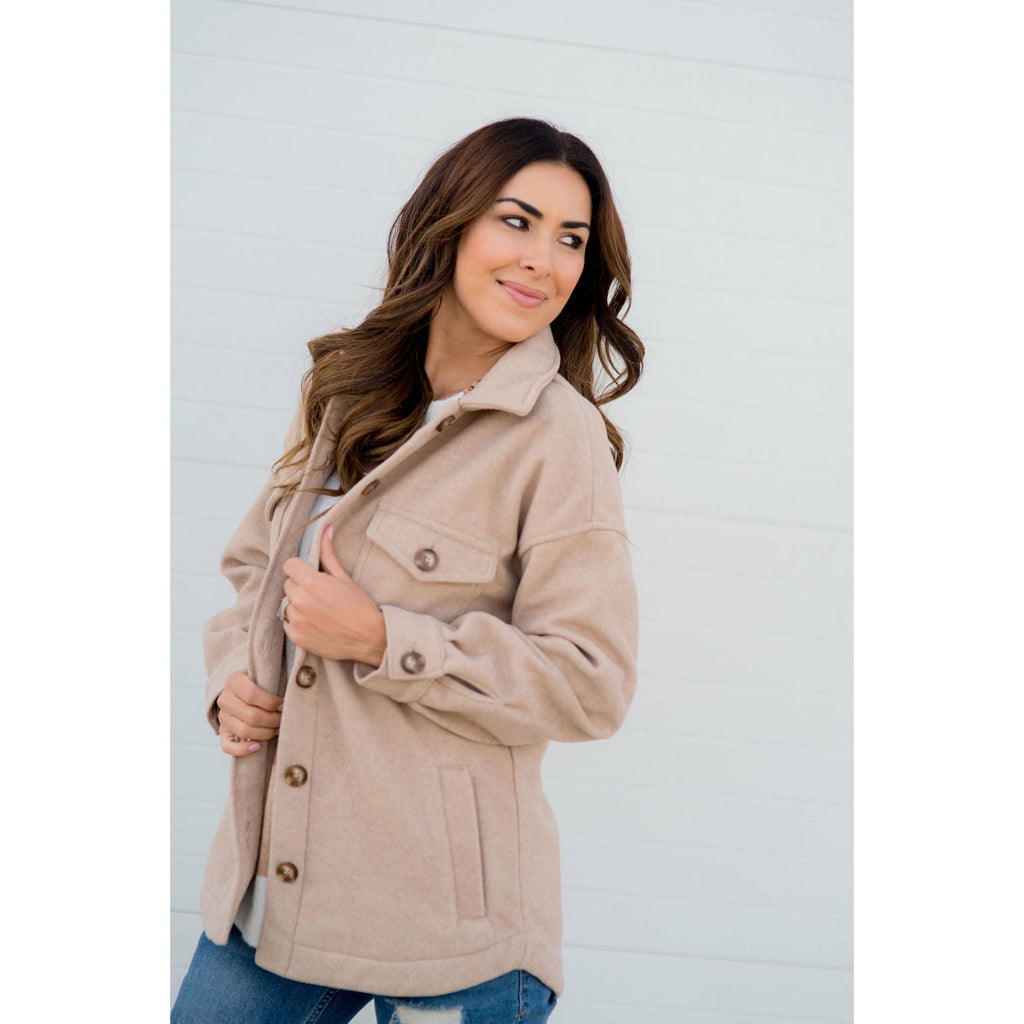 Pocketed Pea Coat - Betsey's Boutique Shop