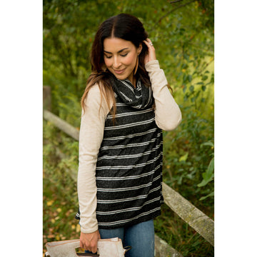 Striped Oatmeal Cowl Neck Sweatshirt - Betsey's Boutique Shop