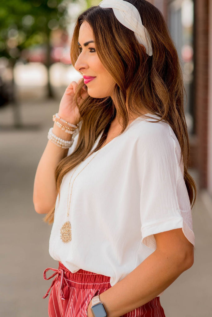 Relaxed V-Neck Blouse - Betsey's Boutique Shop