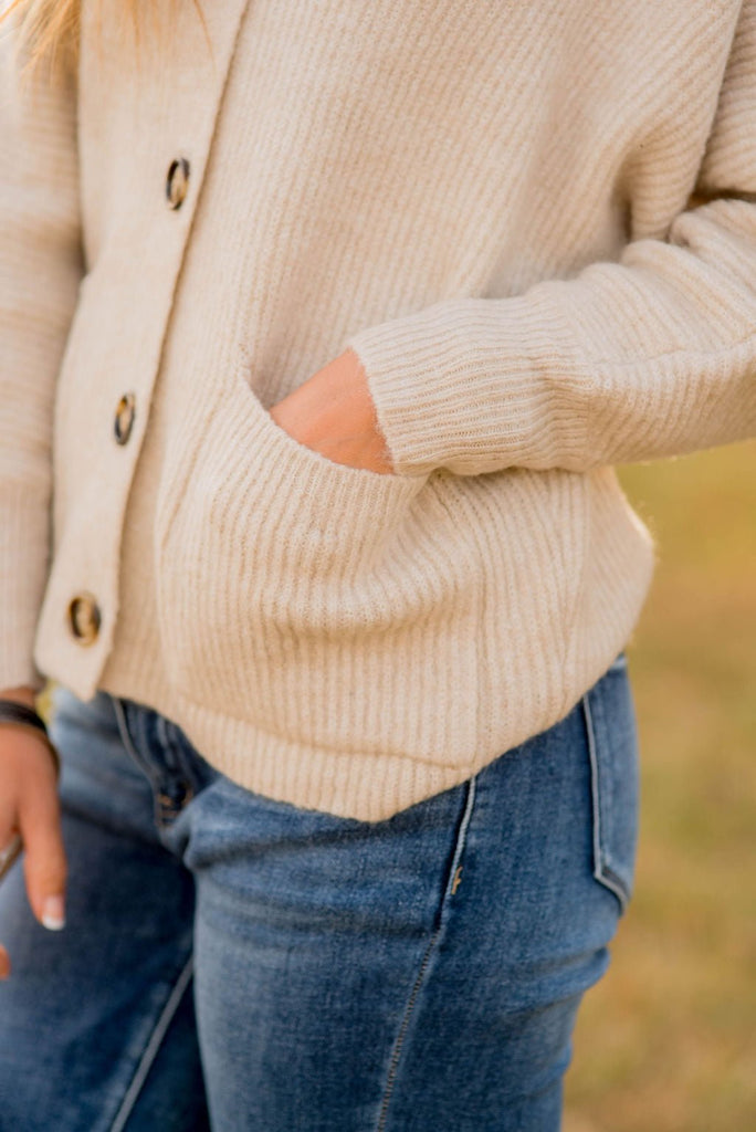 Ribbed Knit Button Cardigan - Betsey's Boutique Shop