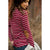 White Striped Elbow Patch Tee - Betsey's Boutique Shop - Shirts & Tops
