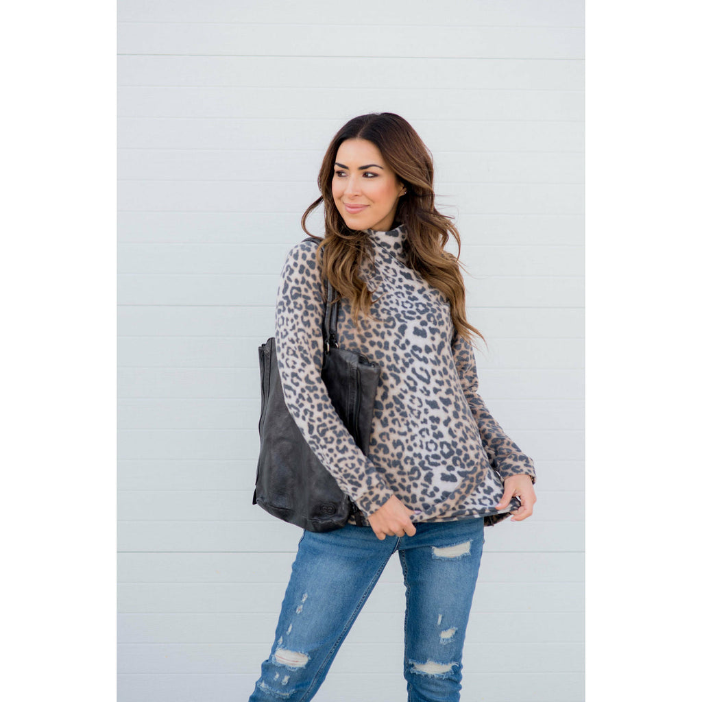 Wild Safari Leopard Wrapped Pullover - Betsey's Boutique Shop