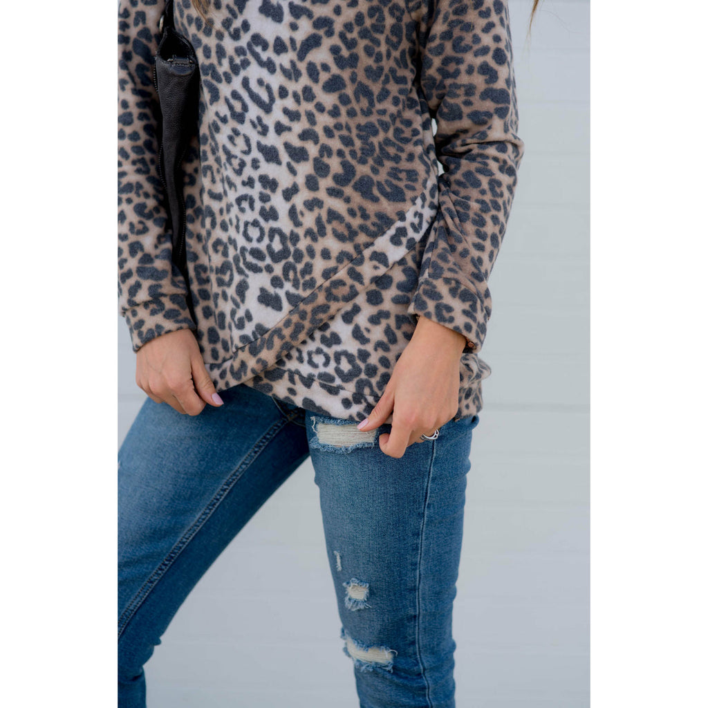 Wild Safari Leopard Wrapped Pullover - Betsey's Boutique Shop